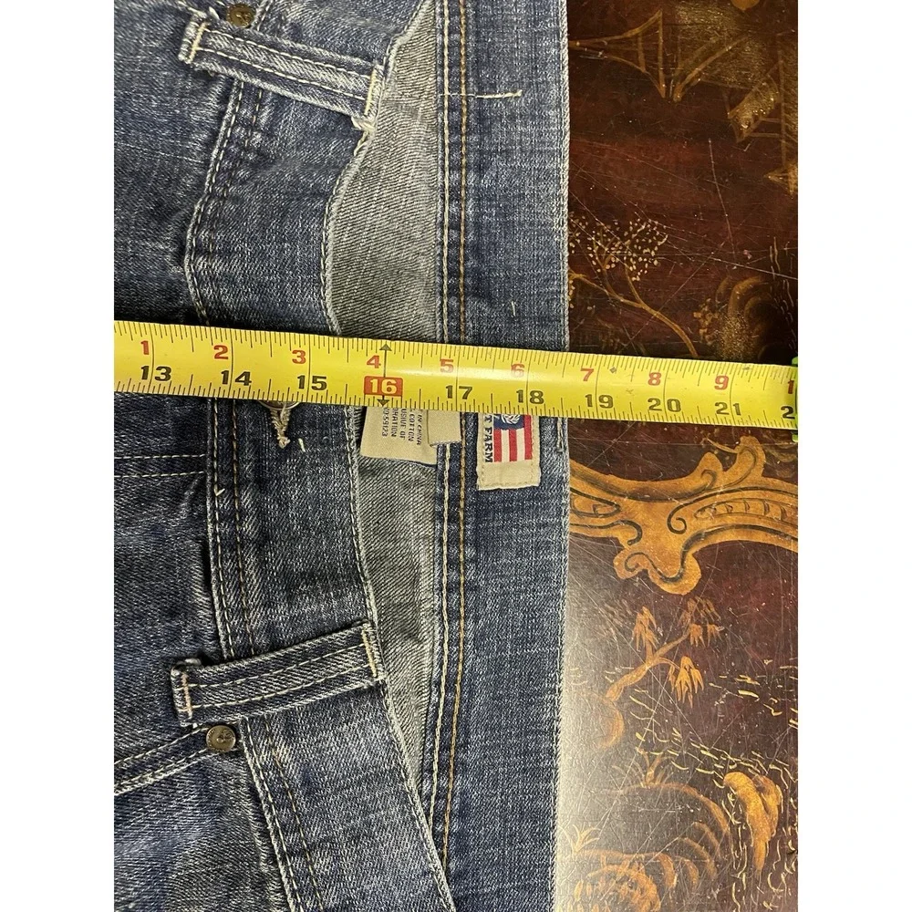VTG Phat Farm Men Argyle Pocket Denim Jeans Straight Leg Y2K Hip Hop Baggy 42 32